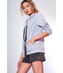 Lovemystyle gris Zip Up Hoodie avec tirage String - échantillon