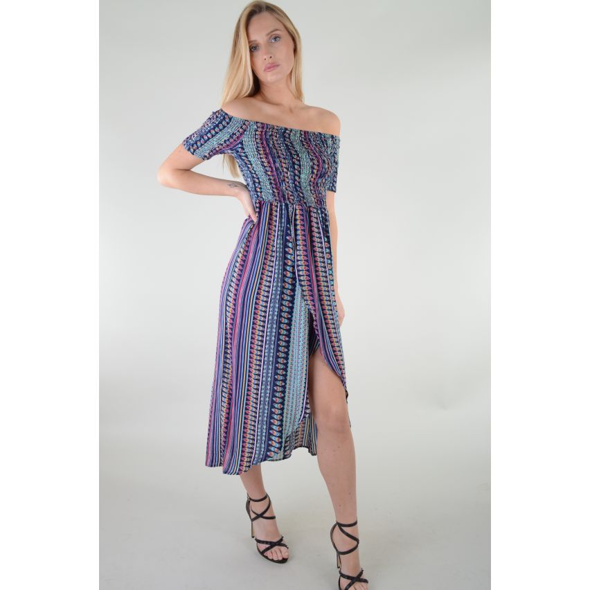 Lovemystyle au large de l’épaule Maxi robe avec jupe Split