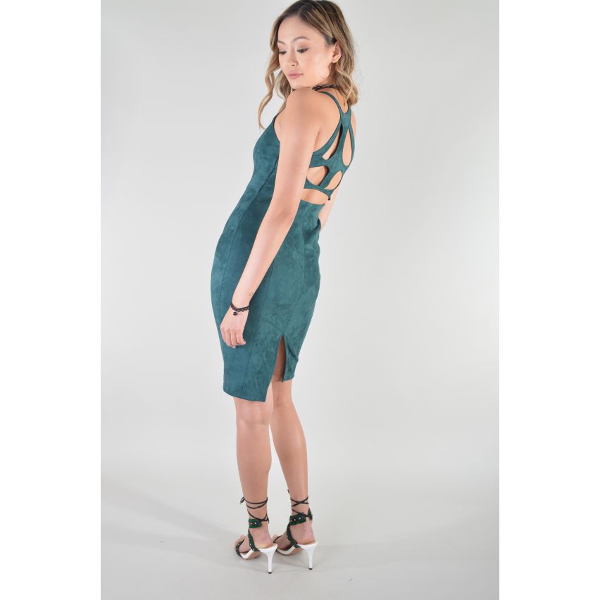 Robe Lovemystyle Suede avec découpe dos en vert