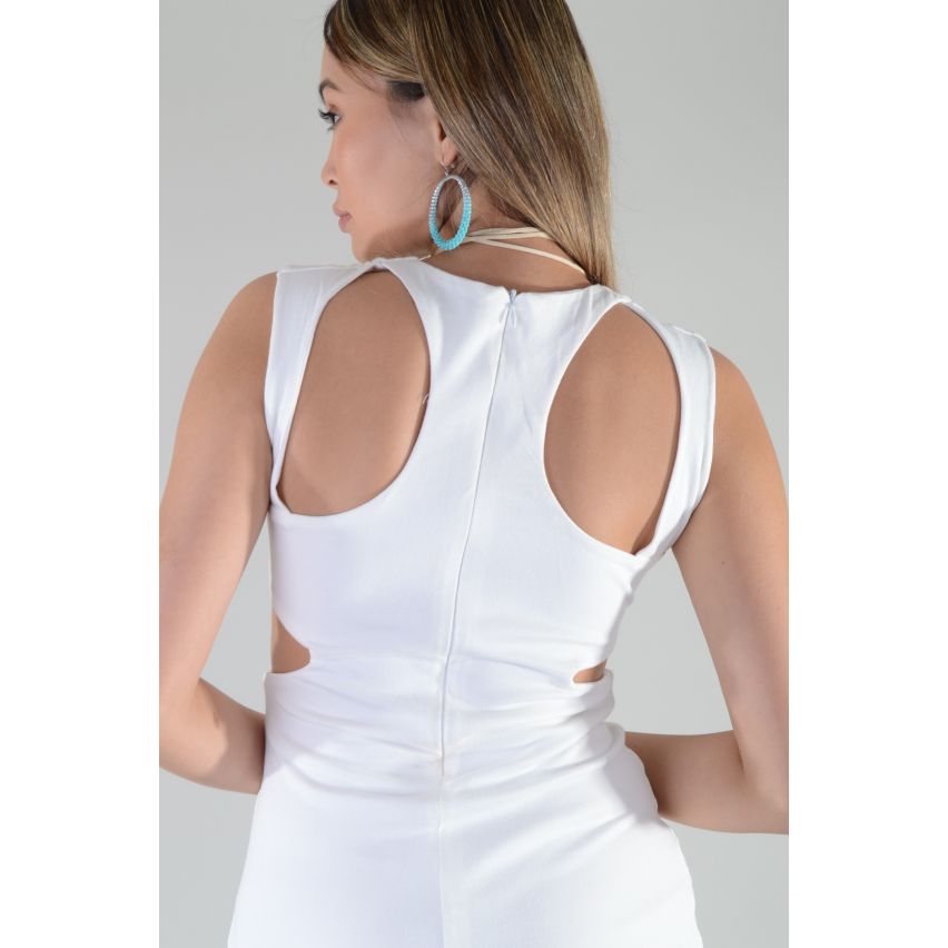 Lovemystyle White Bodycon Dress avec découpe détaillant