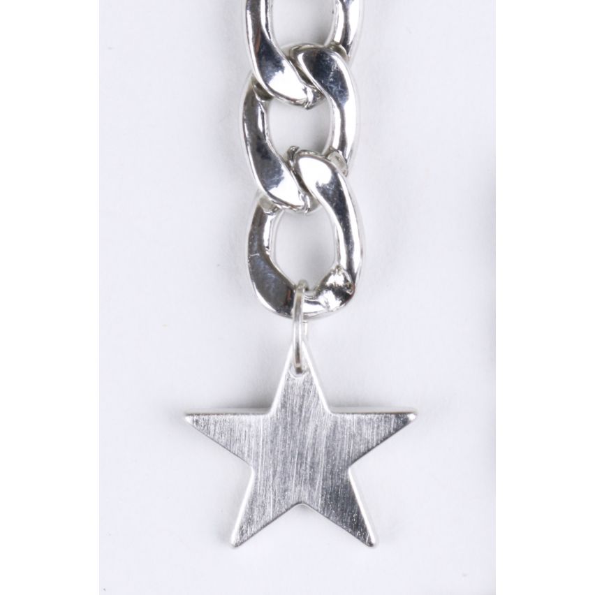 Lovemystyle Silver Drop Down Chain Earring With Star