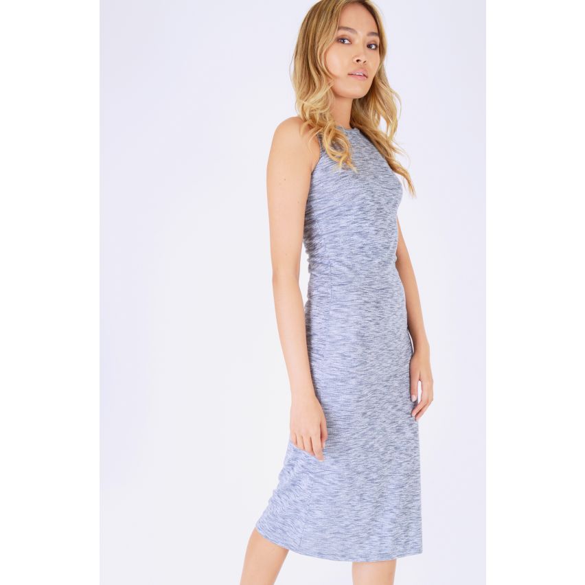 Agent double Jersey Stretch Grey Marl Midi sans manches robe