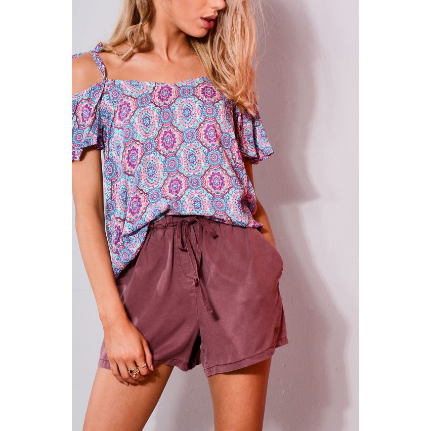 Attirer l’Agent double haute détendue Purple Shorts taille avec String