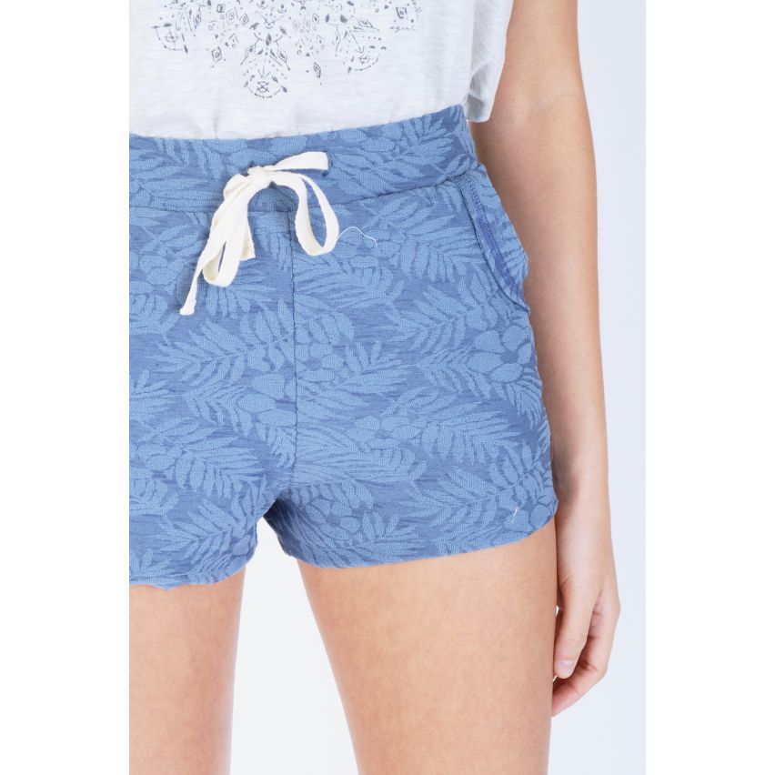 Doppelagent Casual blau Runner Shorts mit tropischen Aufdruck