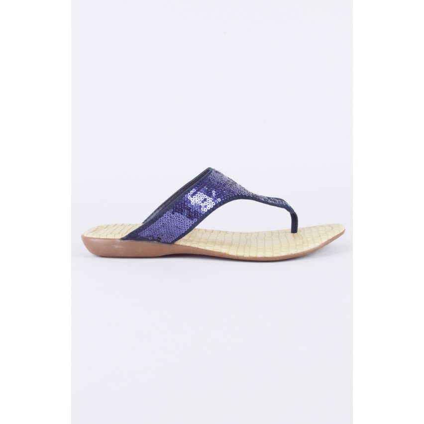 Lovemystyle bleu de cheville Glitter Flip Flop sandales