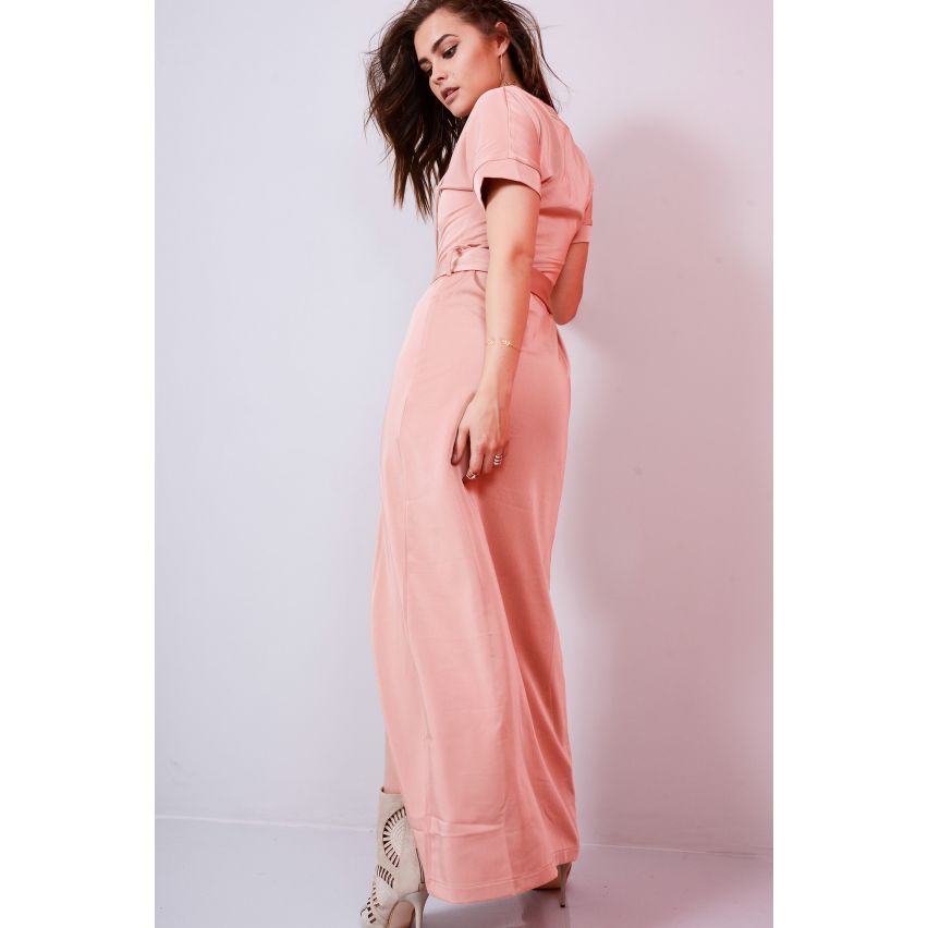 Lovemystyle Dusty rose Maxi robe avec dentelle à l’avant