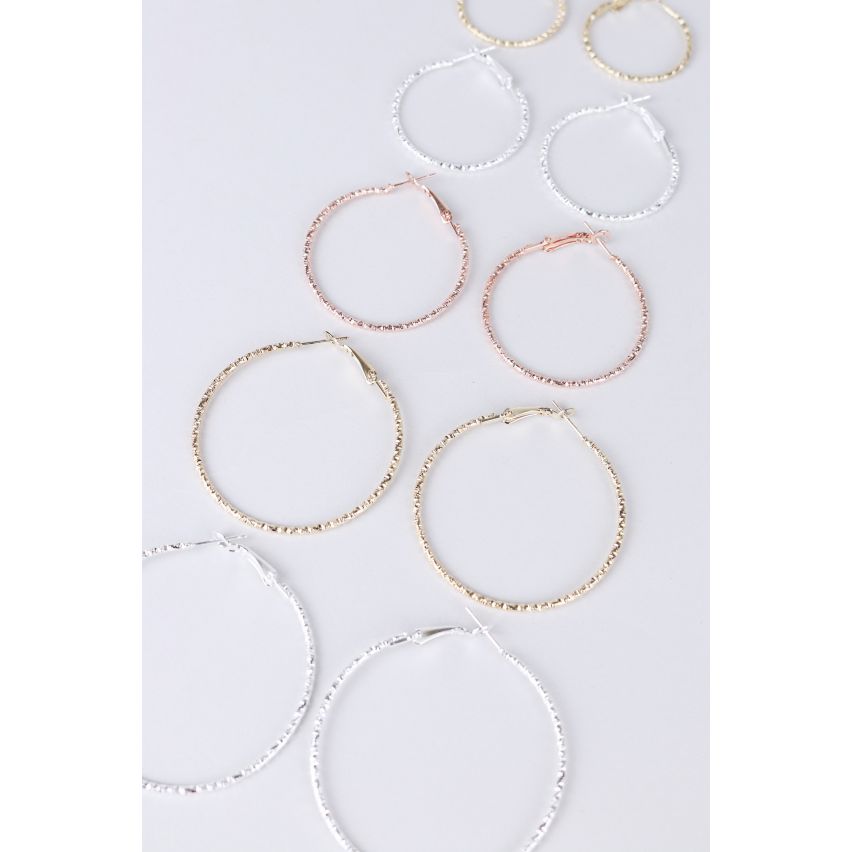 Lovemystyle Multi Pack Of Silver, Gold And Rose Gold Hoops