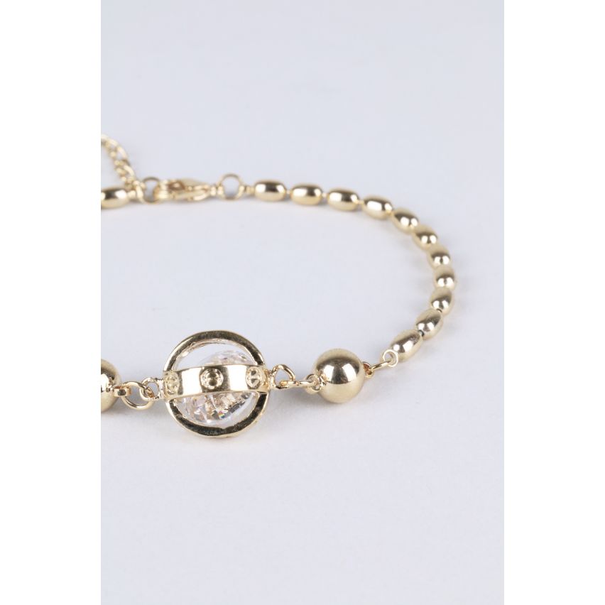 Lovemystyle or Perle Bracelet avec Diamante 