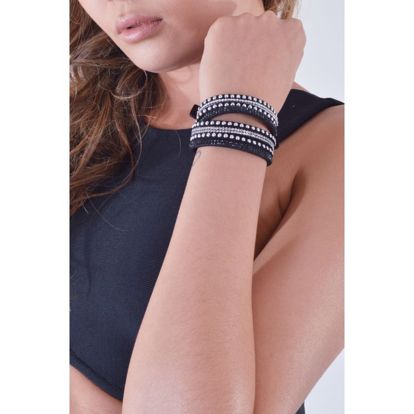 Lovemystyle Multi Wrap Leather Studded Bracelet