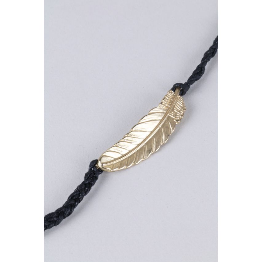 Lovemystyle Rope Style Bracelet With Metallic Feather