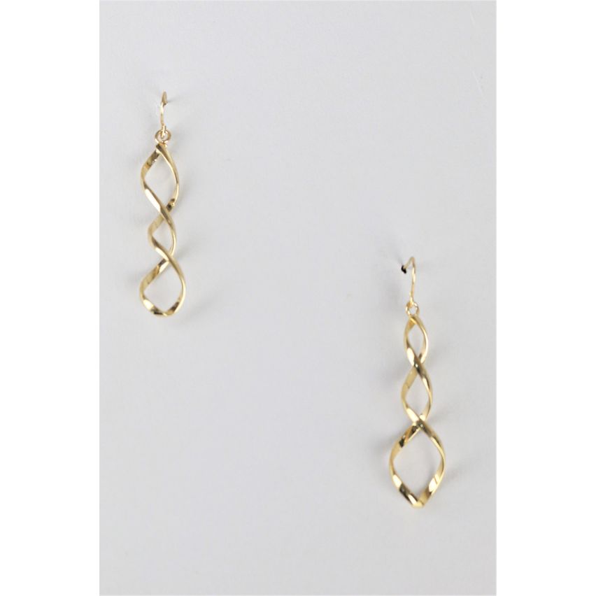 Lovemystyle Simple Gold Spiral Drop Earrings