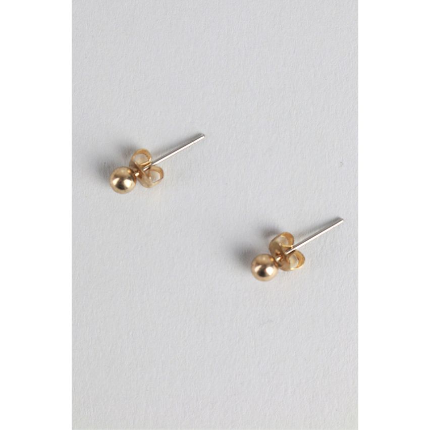 Lovemystyle Simple Small Ball Earrings In Gold