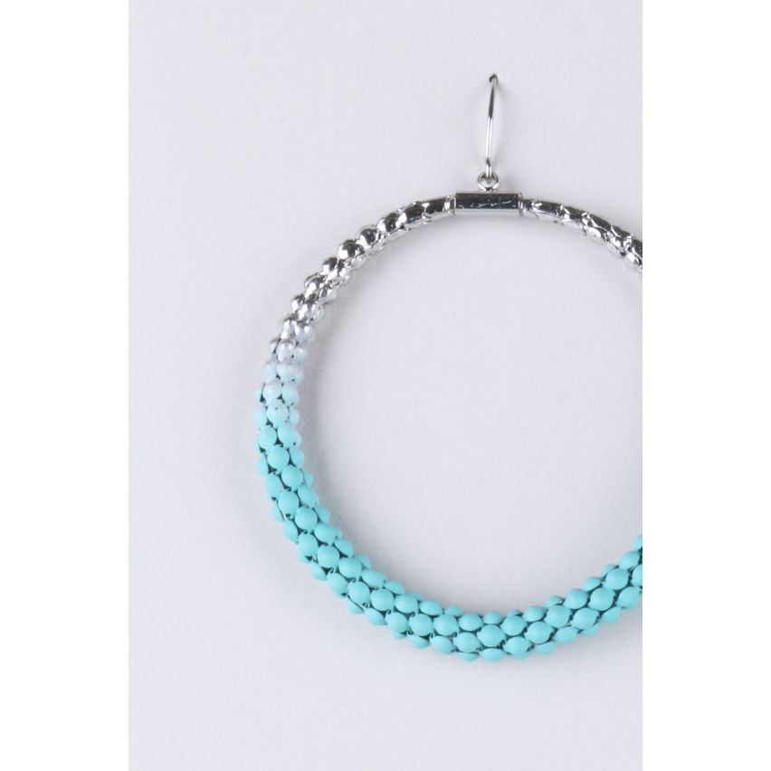 Lovemystyle bleu à Ombre grand Hoop boucles d’oreilles argent