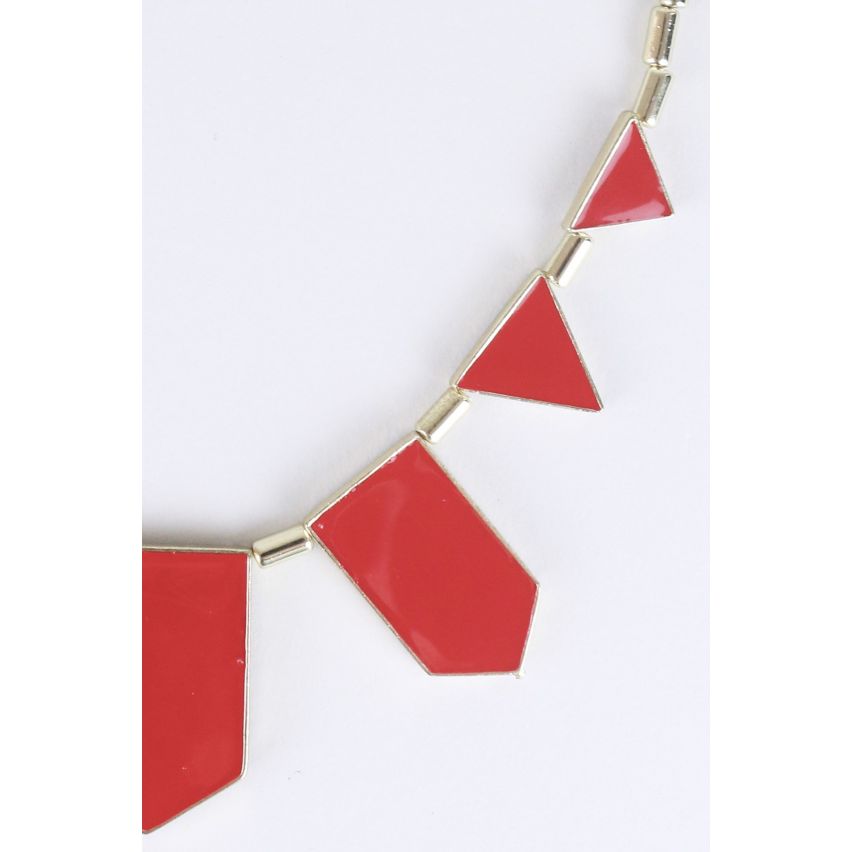 Collier en or de Lovemystyle avec des détails de forme rouge