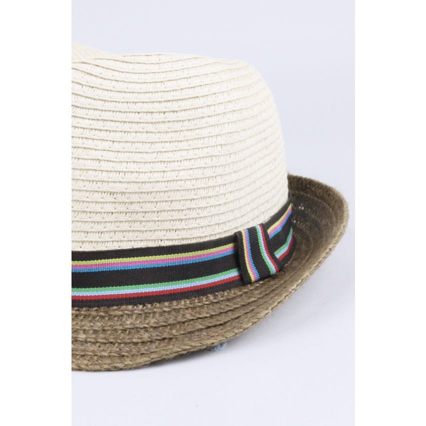 Lovemystyle deux ton Fedora Hat avec bande colorée