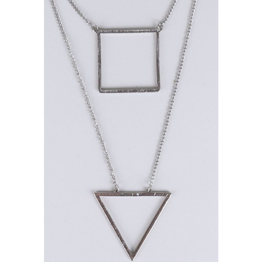 Collier Double couche Lovemystyle Silver avec carré et Triangle