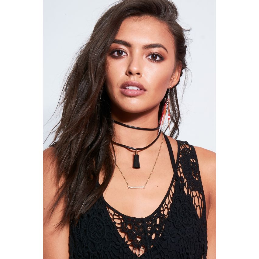 Lovemystyle Choker Necklace With Tassel Detail