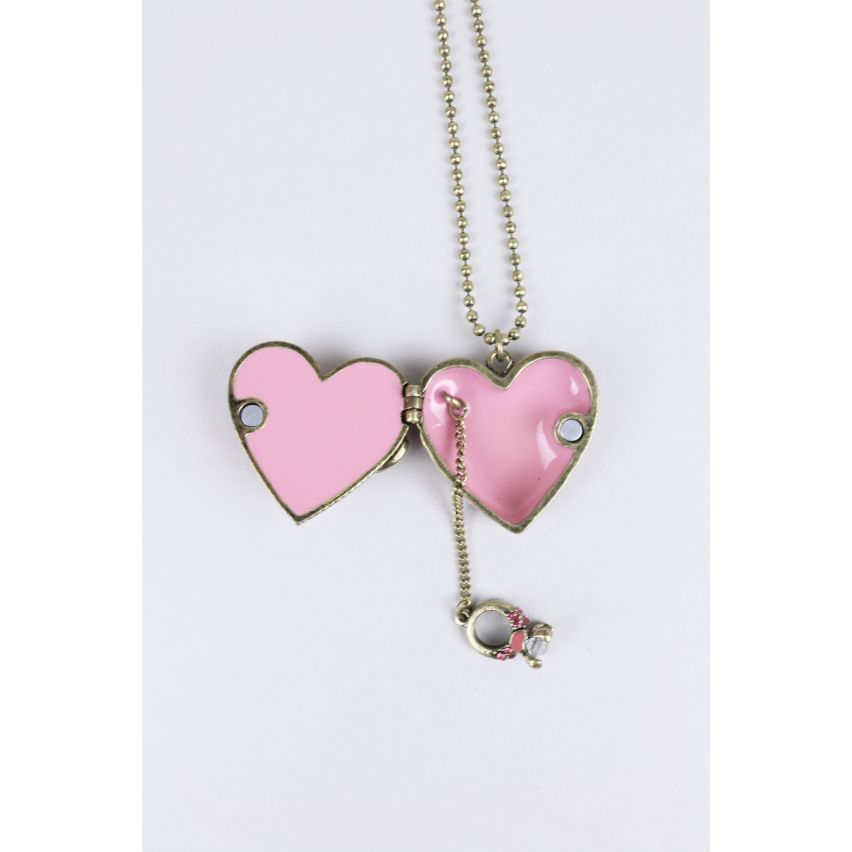 Lovemystyle Oversized Pink Heart Locket With Key