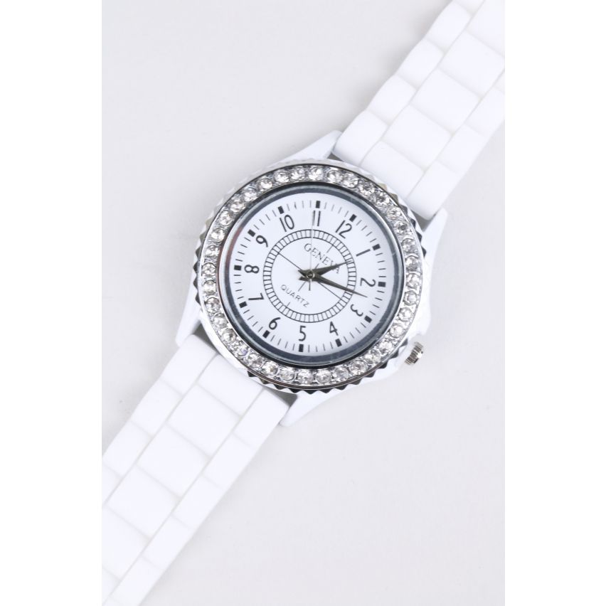 Reloj de Lovemystyle blanco con detalle de Diamante