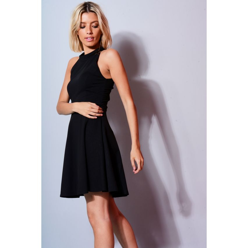 Lovemystyle noir rond cou patineur courte robe