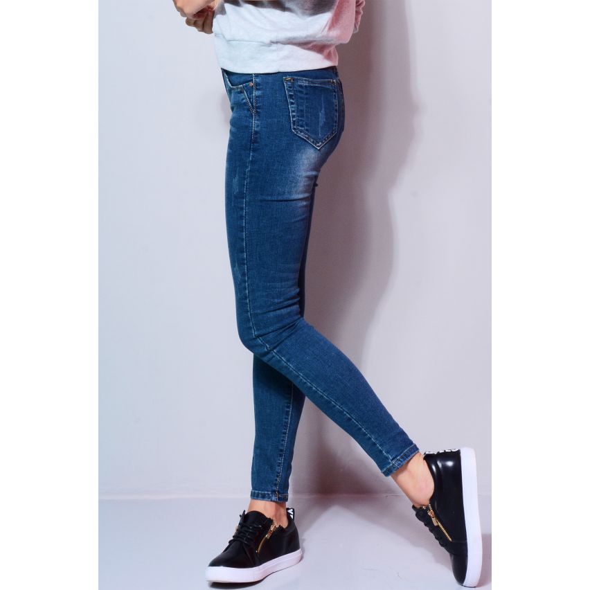 Lovemystyle Skinny Stonewashed Blue Denimjeans