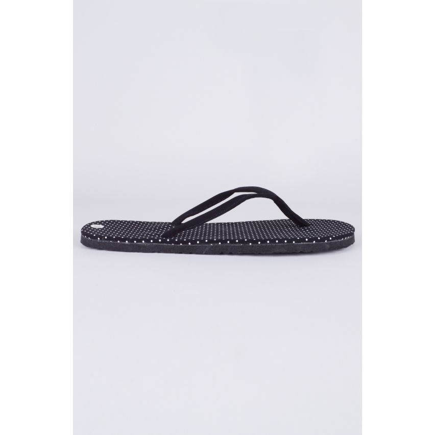 Tongs Lovemystyle noir et blanc Polkadot semelle