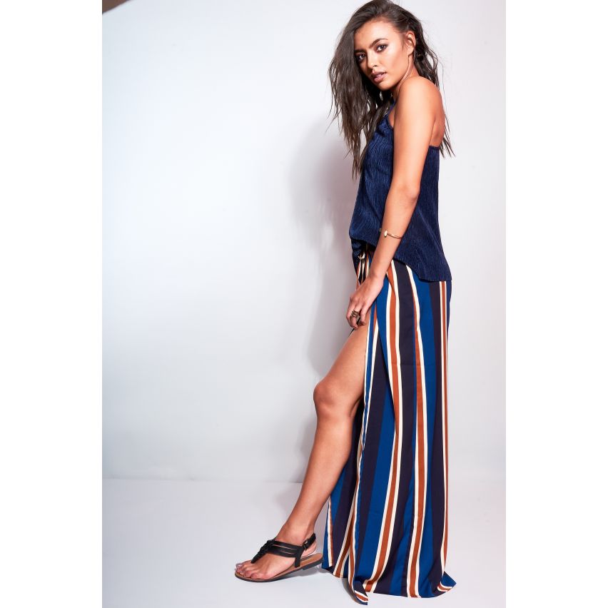 Lavish Alice Split Side Striped Palazzo Pants