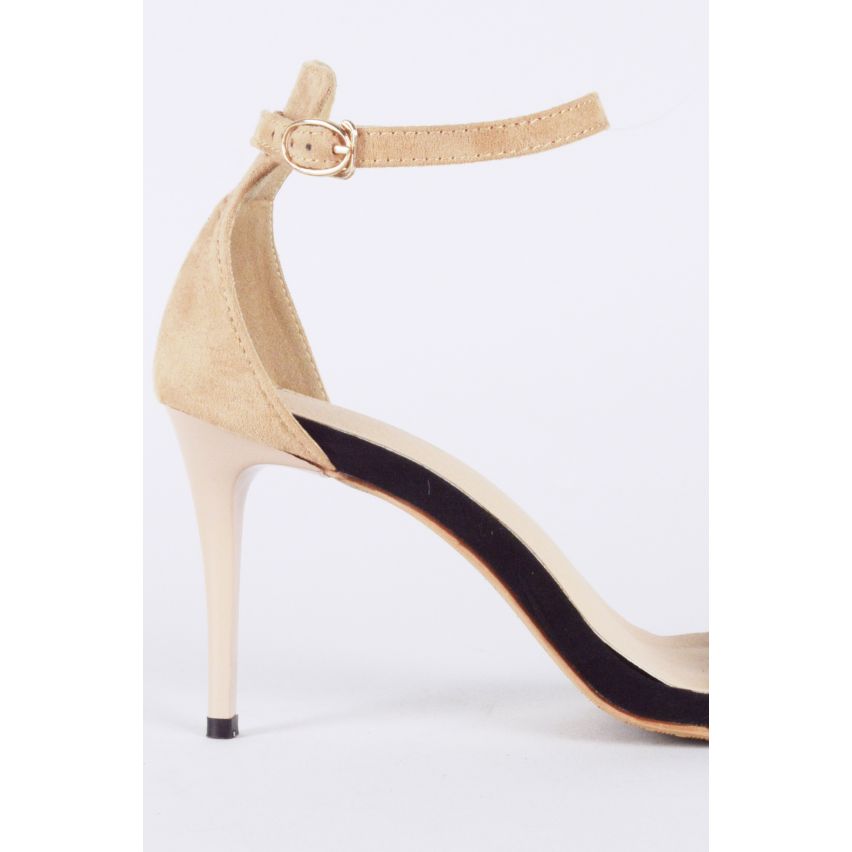 Lovemystyle Suede arrondis sangle Barely There talons