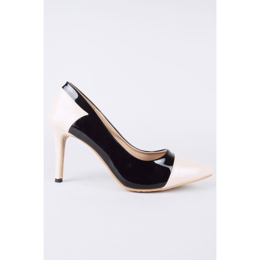 Lovemystyle schwarz und Nude Patent Court Schuhabsätze