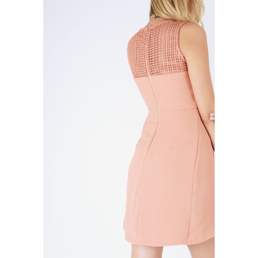 London-Pfirsich-Stil rosa Kleid mit Wickelrock