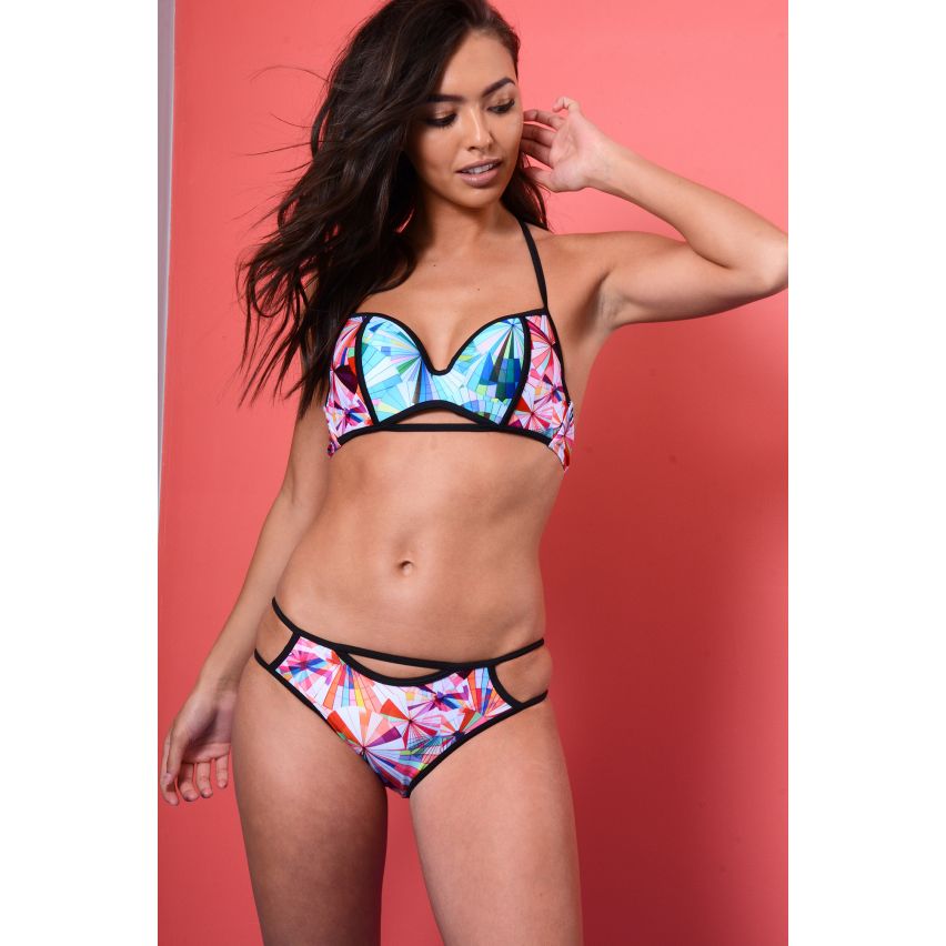 Lovemystyle geometrisk Print Bikini Set i Multi