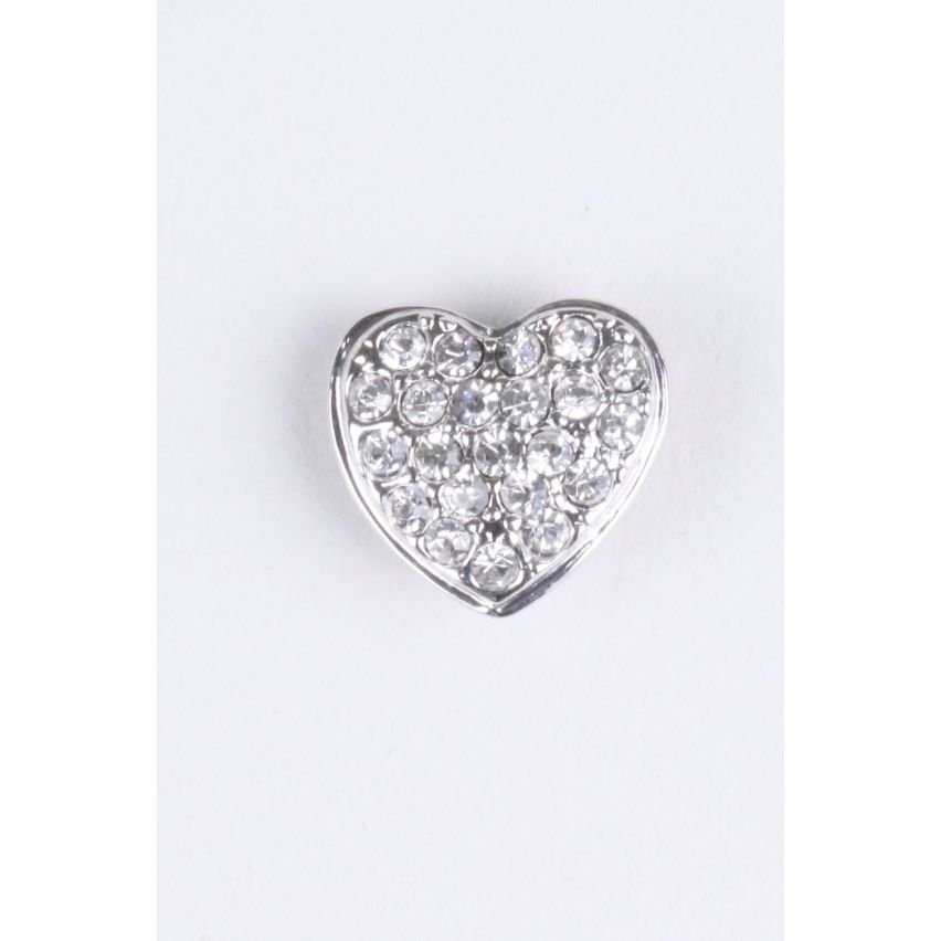 Lovemystyle Silver Heart Shaped boucles d’oreilles avec détail de Diamante