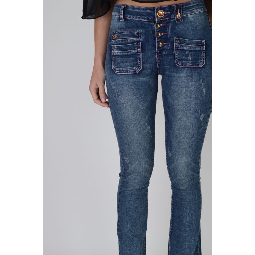 Lovemystyle Skinny Leg High Waisted Denim Jeans - échantillon