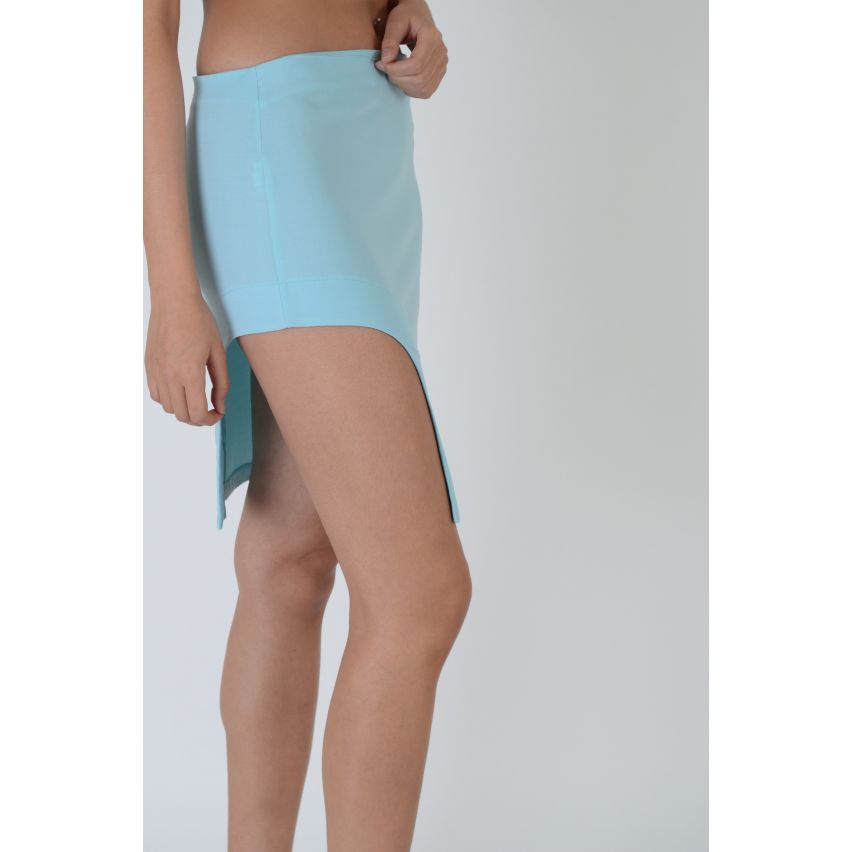 Jupe Bodycon Bleu Turquoise LMS avec ourlet courbe Split