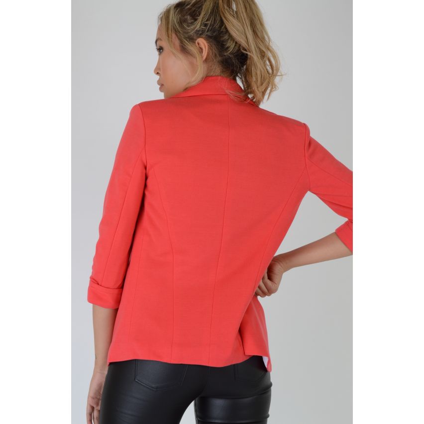 Veste Blazer rose corail Lovemystyle avec ourlet courbe