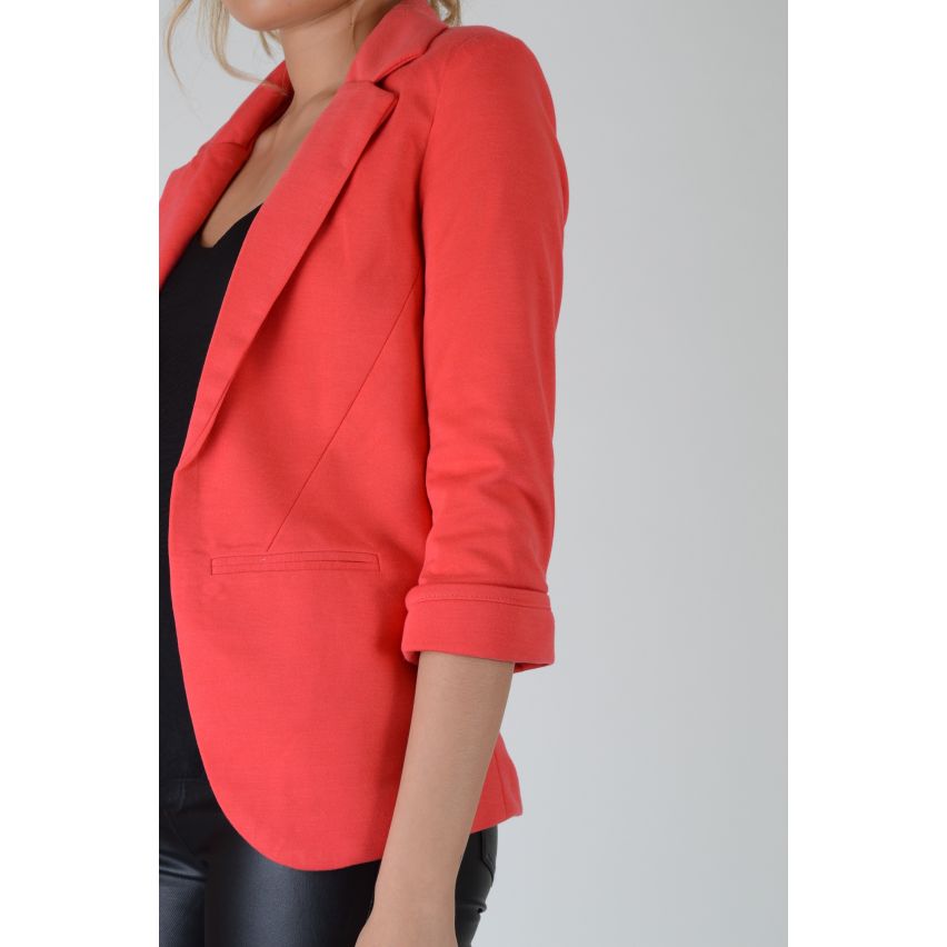 Veste Blazer rose corail Lovemystyle avec ourlet courbe