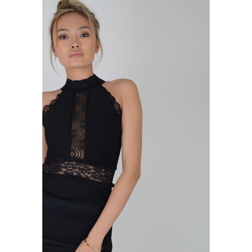 Lovemystyle dentelle robe Maxi en noir