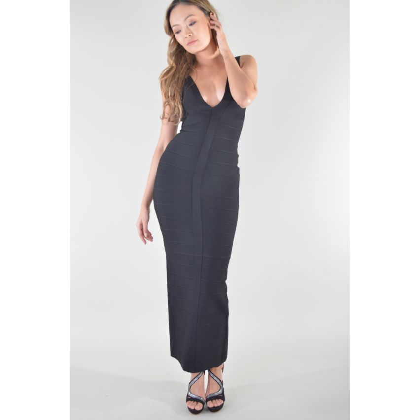 Lovemystyle Long Maxi Bandage Dress In Black - SAMPLE