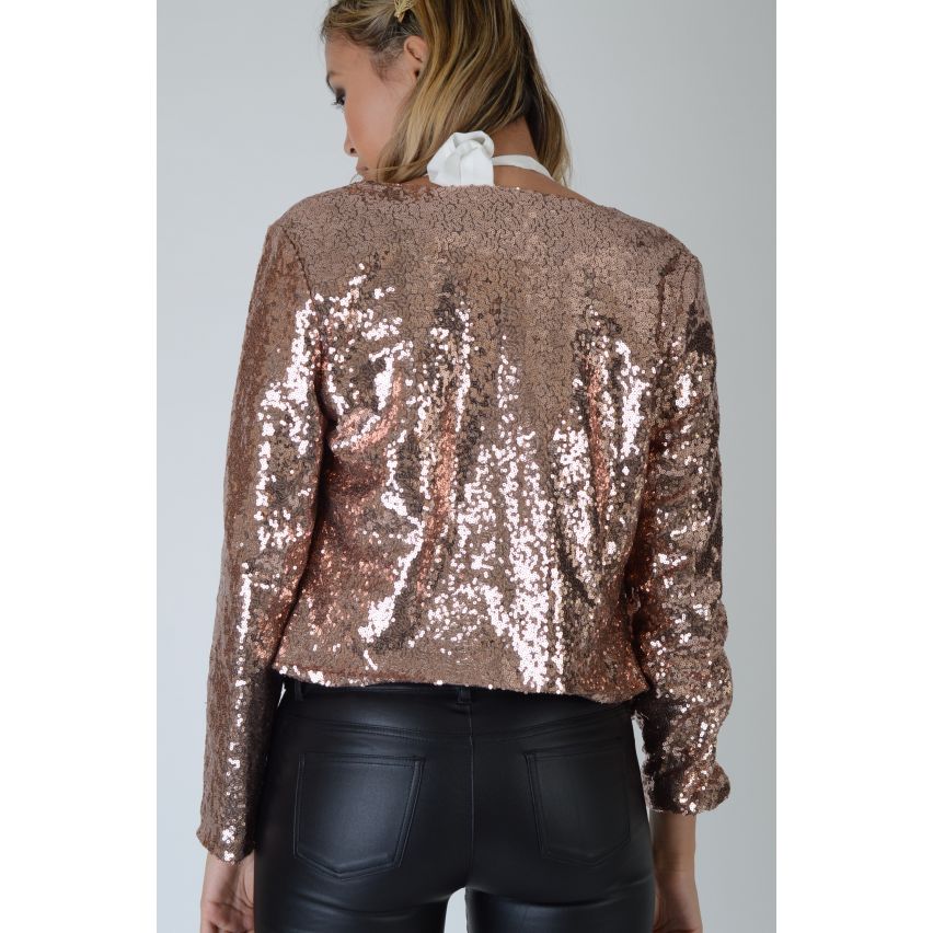 Lovemystyle cuivre or entier Sequin cascade Jacket