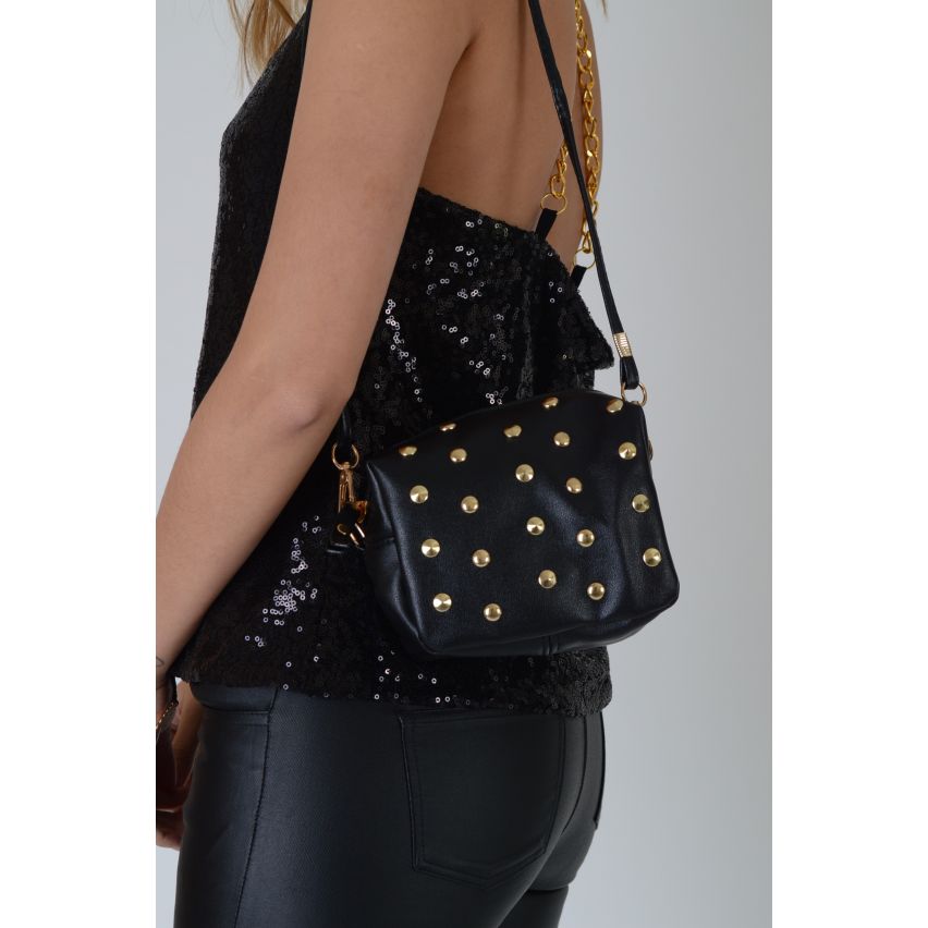 Lovemystyle boîte côté sac avec des clous or en noir